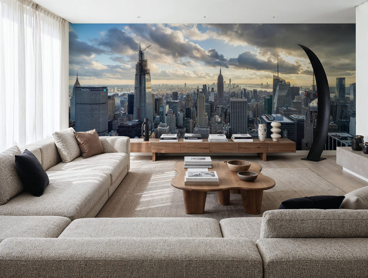 Cloudy Skyline Mural Wallpaper - room preview 04
