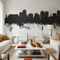 Orlando Florida Skyline Black & White Mural Wallpaper - room preview 04