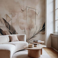 Feather Geometry Yellow Mural Wallpaper - room preview 04