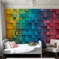 Vibrant Rainbow Stack Mural Wallpaper - room preview 04