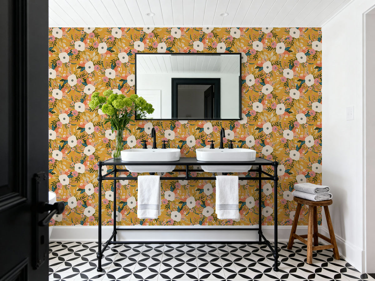 Weekend Flowers Mural Wallpaper - room preview 04