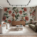 Contemporary Clematis Mural Wallpaper - Purple Tone - room preview 04