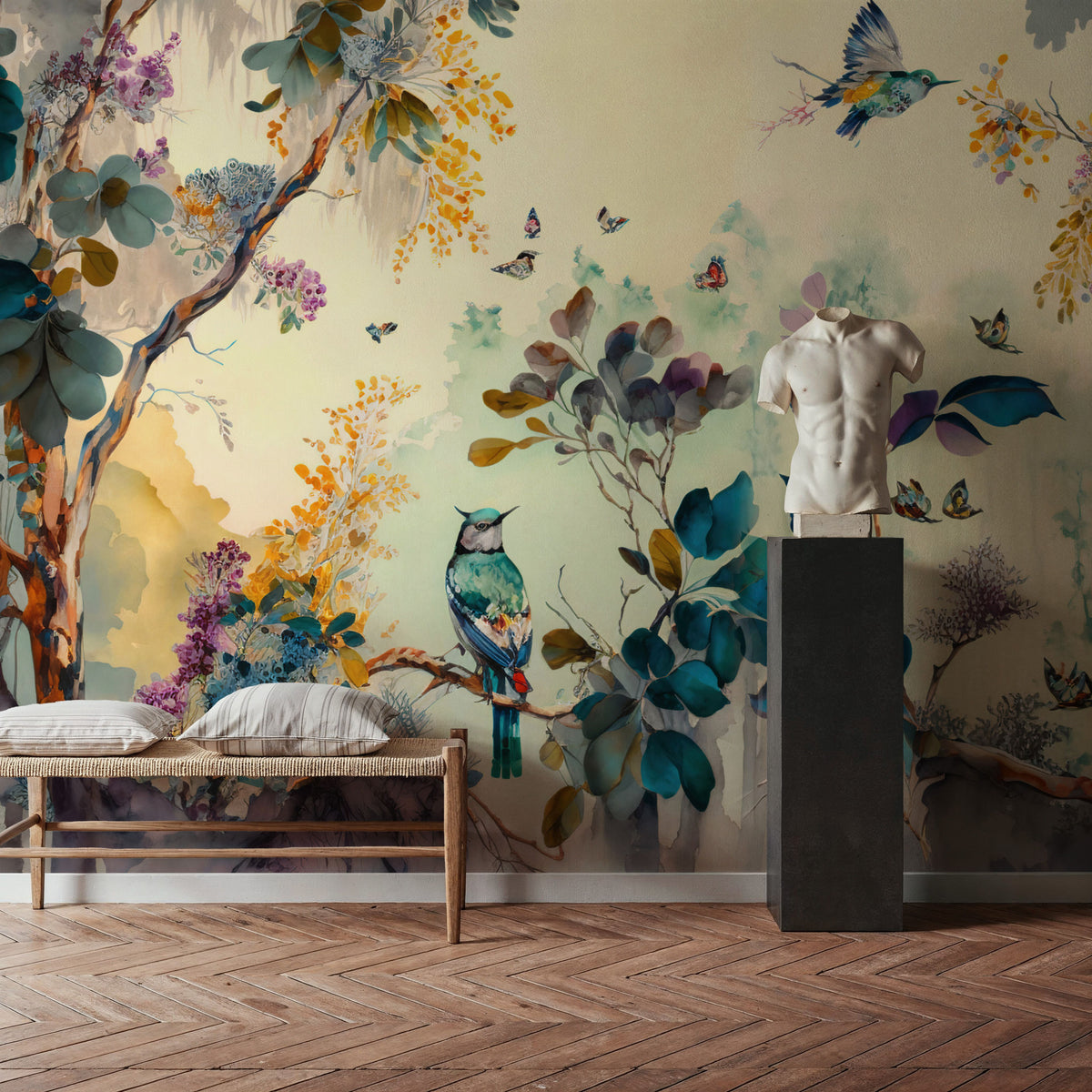 Tropical Birds Mural Wallpaper - room preview 04