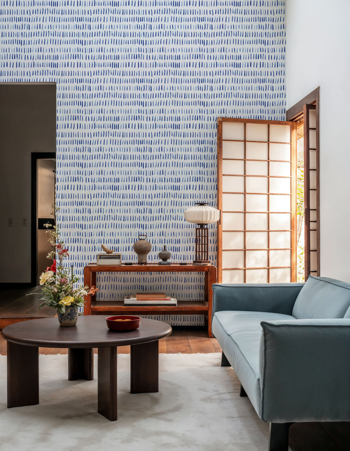 White Fish Lines Mural Wallpaper - room preview 04