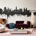 Porto Portugal Skyline Black & White Mural Wallpaper - room preview 04