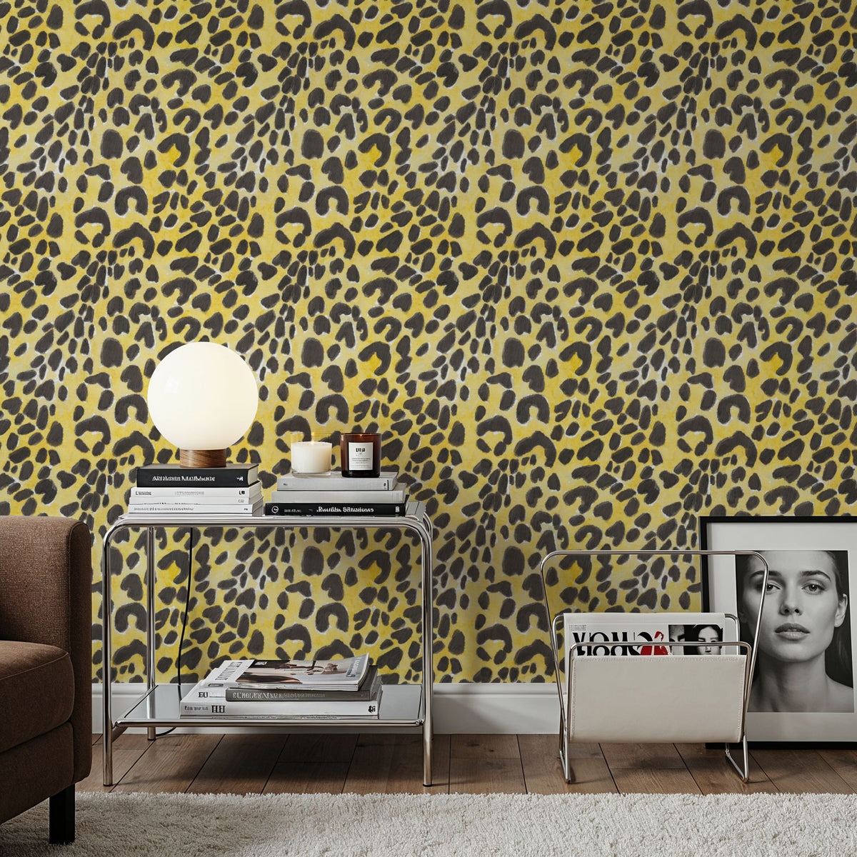 Summer Paws Yellow Mural Wallpaper - room preview 04