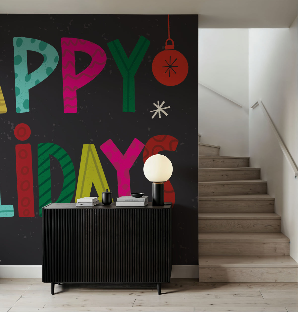 Holiday Wishes I Mural Wallpaper - room preview 04