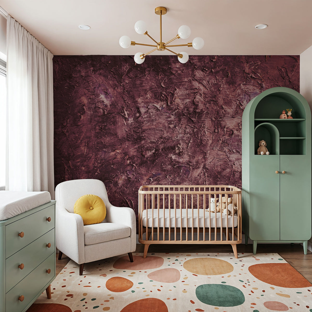 Forest Floor II Plum Mural Wallpaper - room preview 04