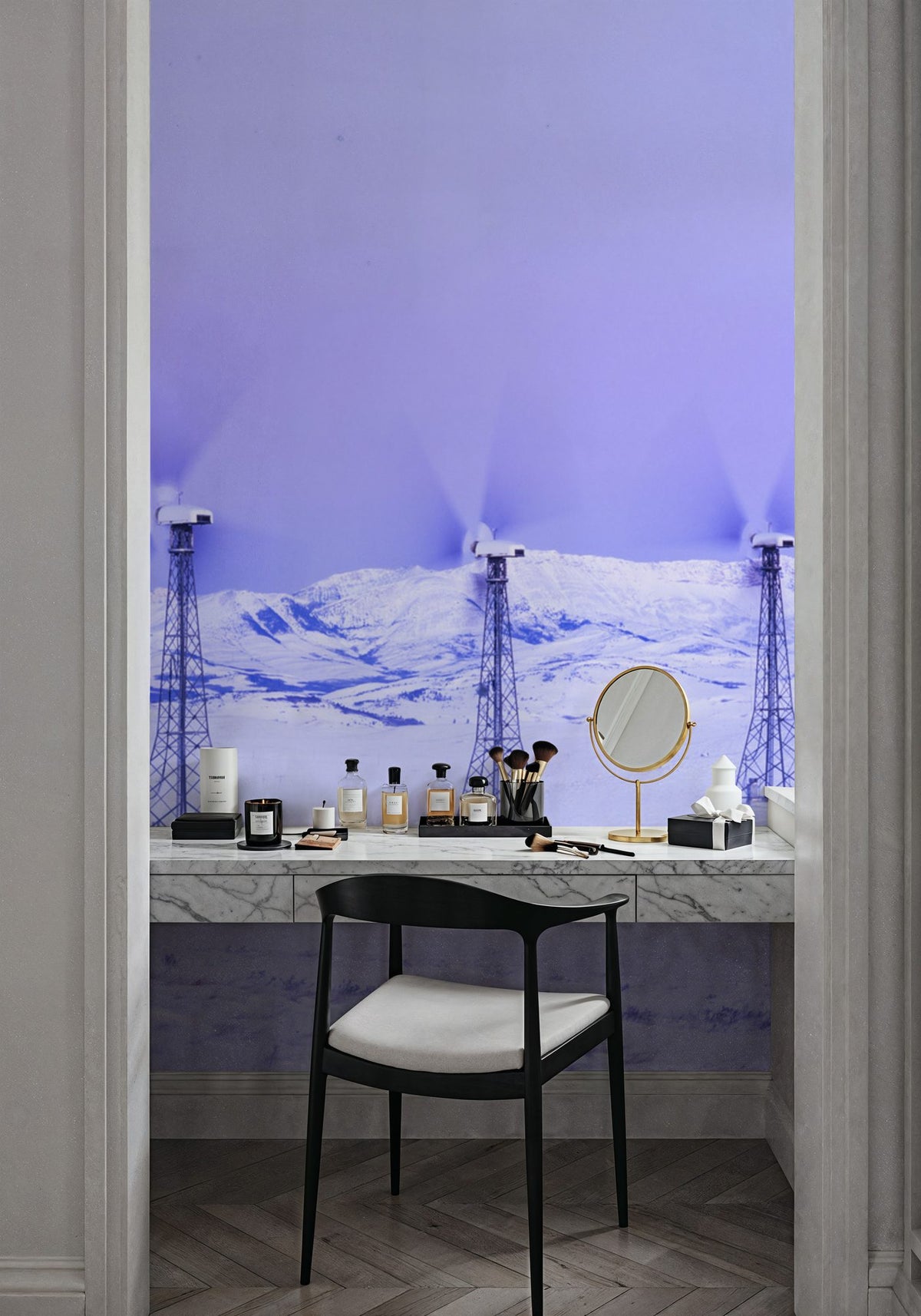 Wind Farm in Winter Mural Wallpaper - room preview 04