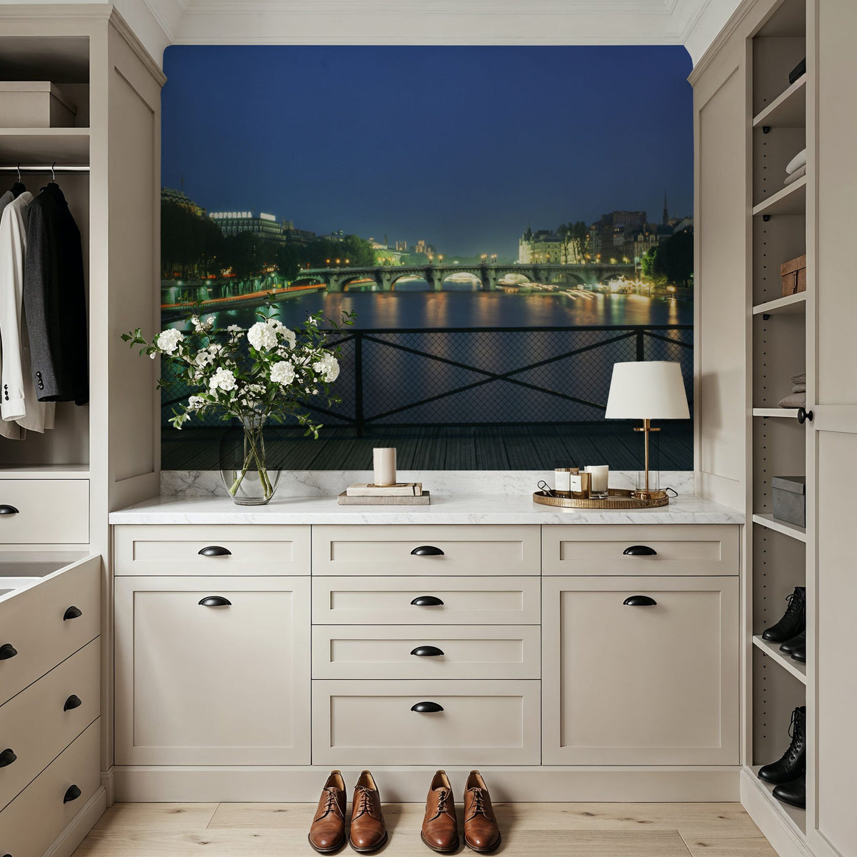 Riverfront Twilight Mural Wallpaper - room preview 04