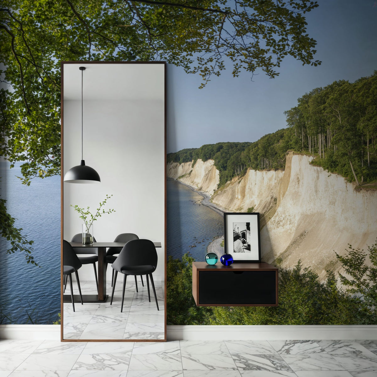 Chalk Cliffs Panorama Mural Wallpaper - room preview 04