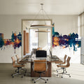 Tewkesbury England Skyline Blue & Bronze Mural Wallpaper - room preview 04