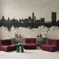 Valladolid Spain Skyline Concrete Mural Wallpaper - room preview 04