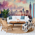 Sunset Hues Over NYC Mural Wallpaper - room preview 04