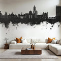 Valladolid Spain Skyline Black & White Mural Wallpaper - room preview 04