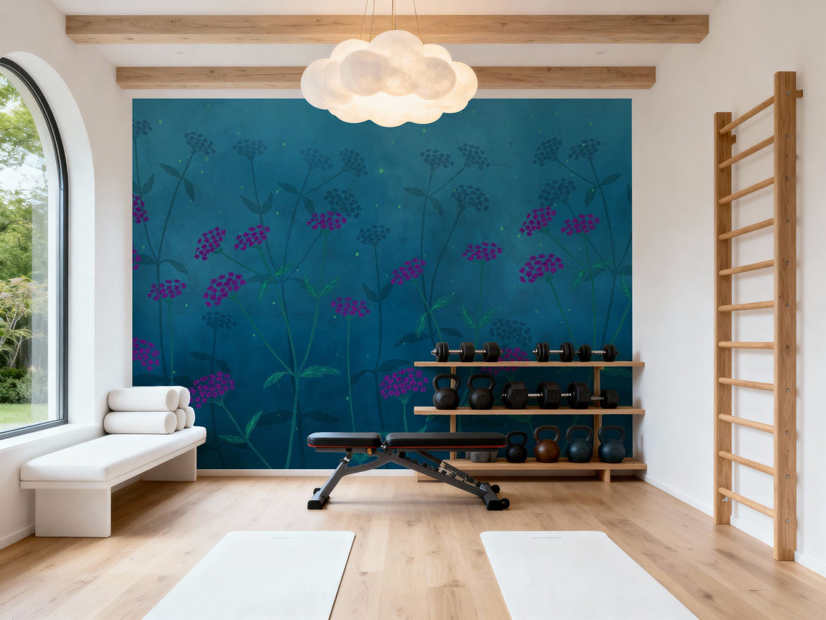 Twilight Garden Mural Wallpaper - Blue Tone - room preview 04