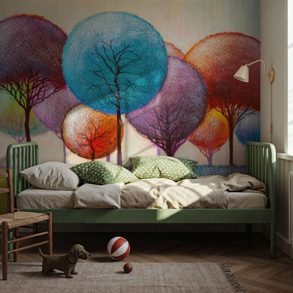 Whimsical Tree Grove Mural Wallpaper - room preview 04