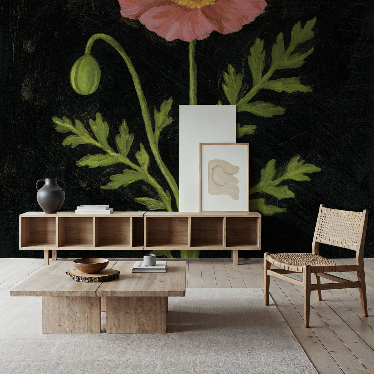 Vintage Poppy Mural Wallpaper - room preview 04