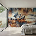 Watercolor Skyline Sydney Mural Wallpaper - room preview 04