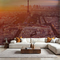 Eiffel Tower in Paris Aerial Sunset Mural Wallpaper - room preview 04
