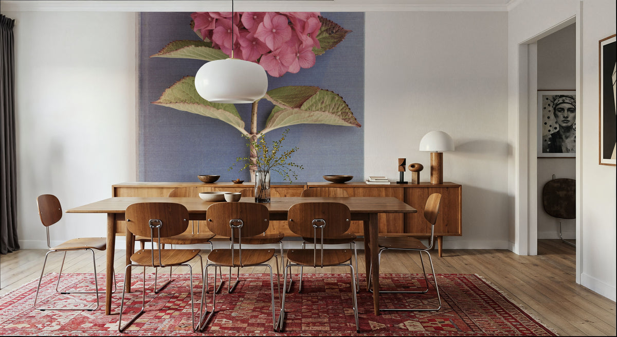 Pink Hydrangea on Book Mural Wallpaper - room preview 04