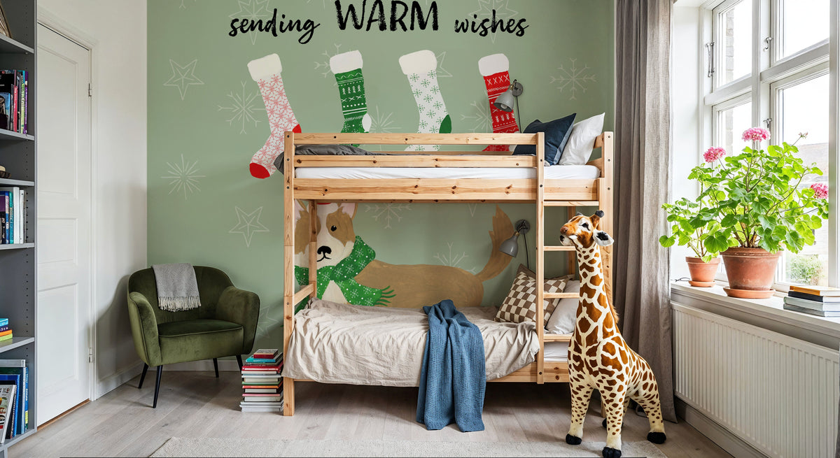 Puppy It's Cold Outside III Mural Wallpaper - room preview 04