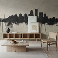 Louisville Kentucky Skyline Concrete Mural Wallpaper - room preview 04