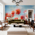 Poppies in a Field Mural Wallpaper - room preview 04