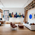 Lagos Nigeria Skyline Blue & Bronze Mural Wallpaper - room preview 04