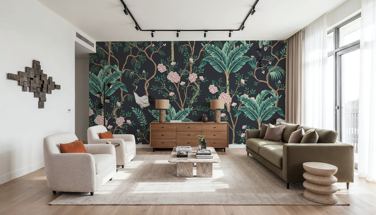 The Bird and the Rose Mural Wallpaper - room preview 04