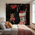 Holiday Wings V Dark Mural Wallpaper - room preview 04