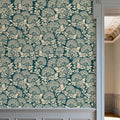 Hydrangea, Teal Mural Wallpaper - room preview 04