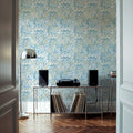 Rustic Flowers Blue Mural Wallpaper - room preview 04