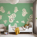 Birds Flying High, Emerald Mural Wallpaper - room preview 04