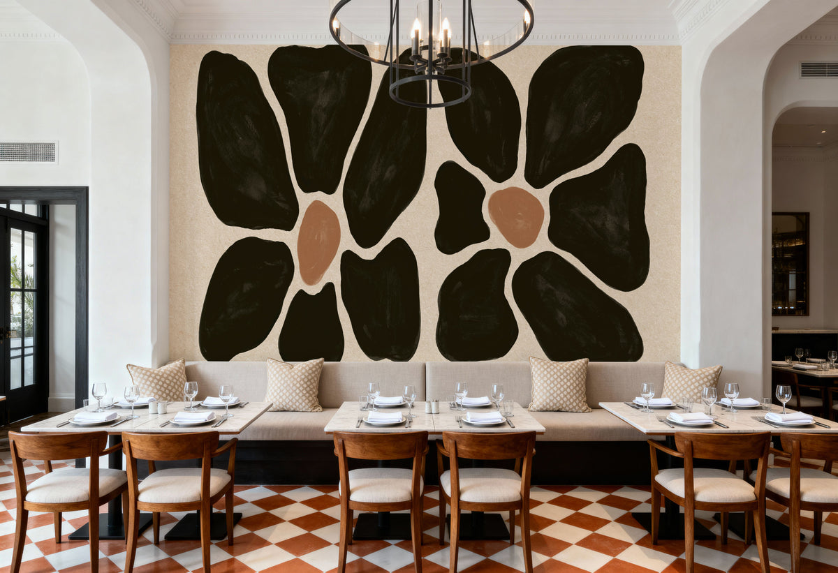 Mod Floral II Mural Wallpaper - room preview 04