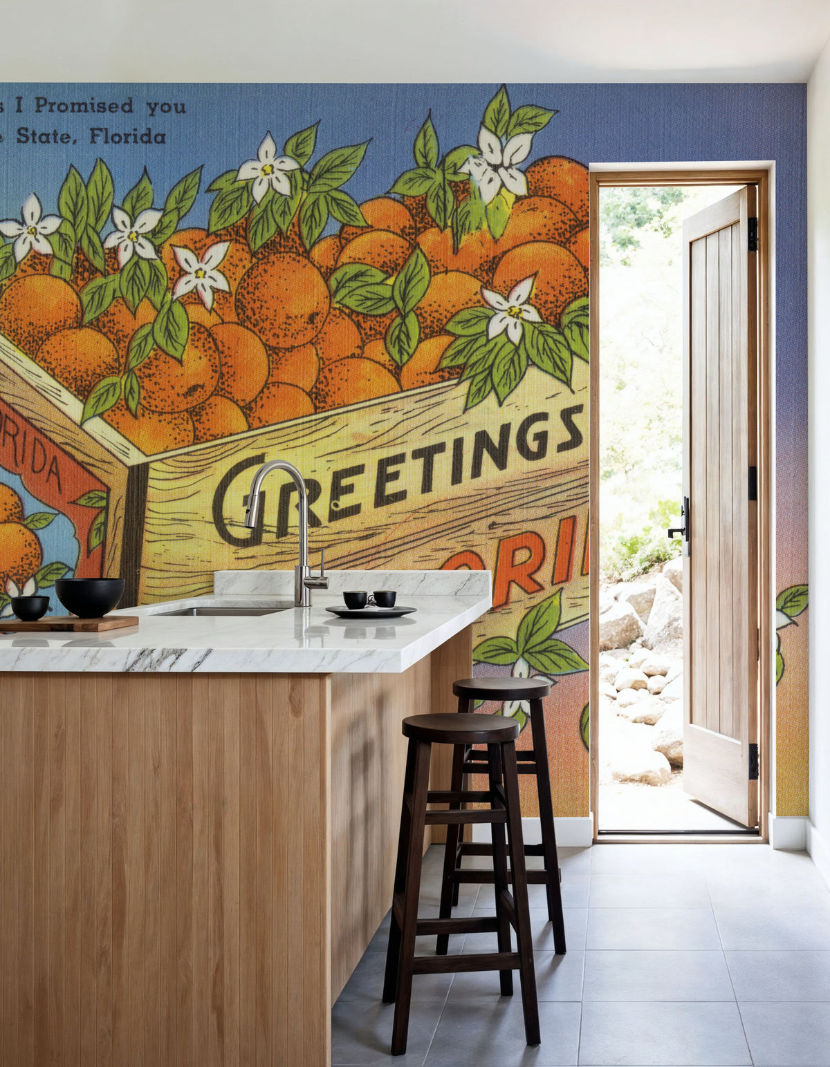 Greetings From Florida's Finest Oranges Mural Wallpaper - room preview 04