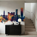 Erlangen Germany Skyline Blue & Bronze Mural Wallpaper - room preview 04