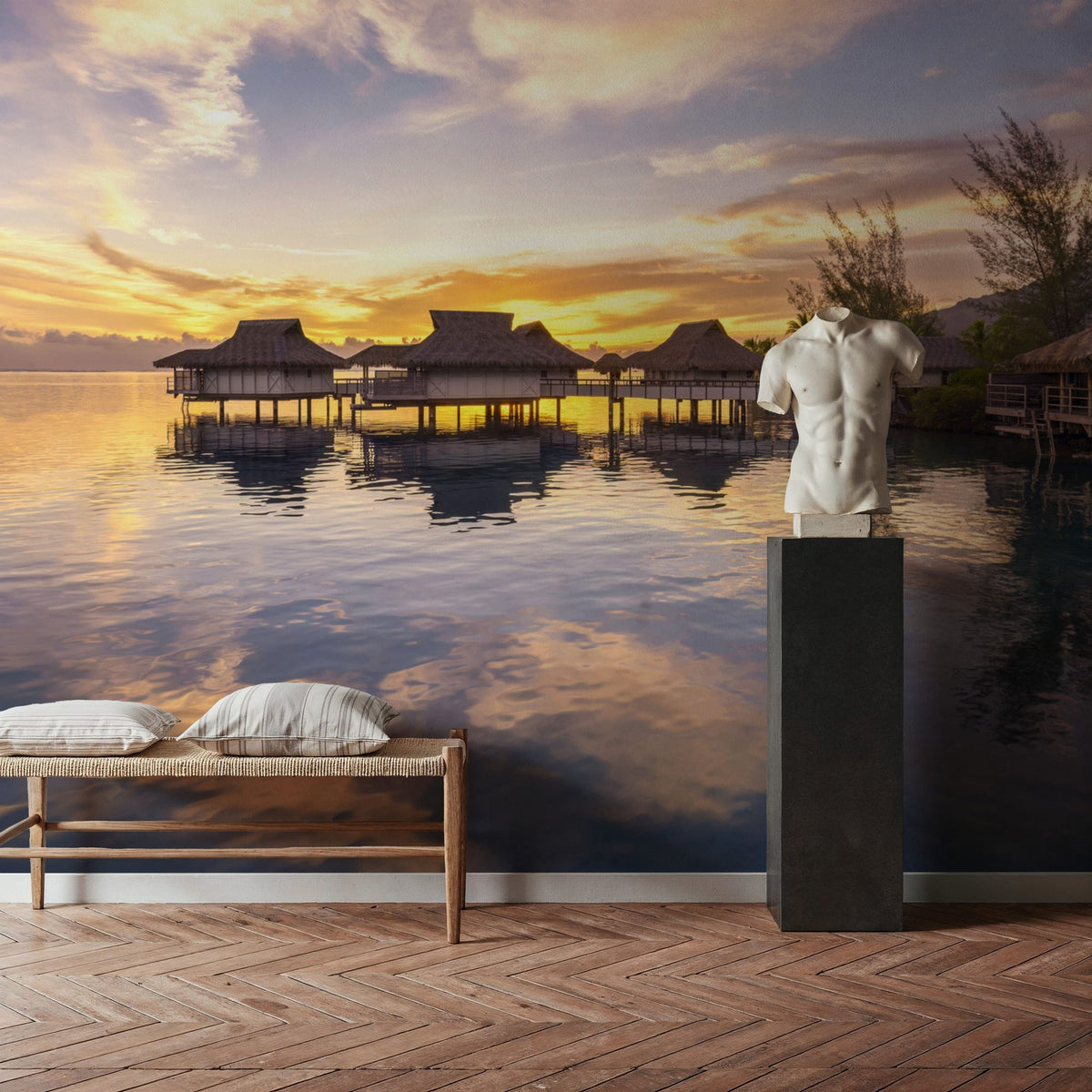 Bungalow Sunset Mural Wallpaper - room preview 04