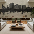 Portland Maine Skyline Concrete Mural Wallpaper - room preview 04