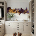 Salzburg Austria Skyline Purple & Gold Mural Wallpaper - room preview 04