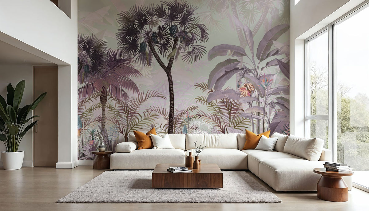 Tropical Forest Strolls Greenlight Mural Wallpaper - room preview 04