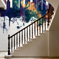 San Francisco Skyline Blue & Bronze Mural Wallpaper - room preview 04