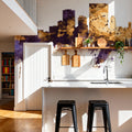 El Paso Texas Skyline Purple & Gold Mural Wallpaper - room preview 04