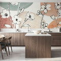 Soft Floral Figures Mural Wallpaper - room preview 04