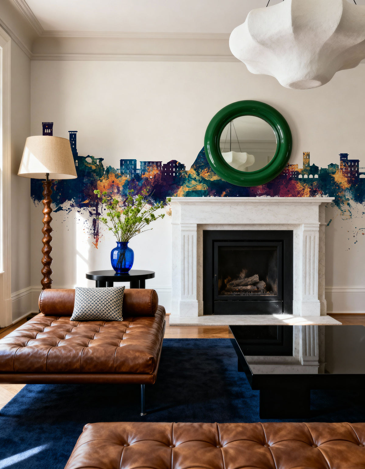 Monterosso Al Mare Italy Skyline Blue & Bronze Mural Wallpaper - room preview 04