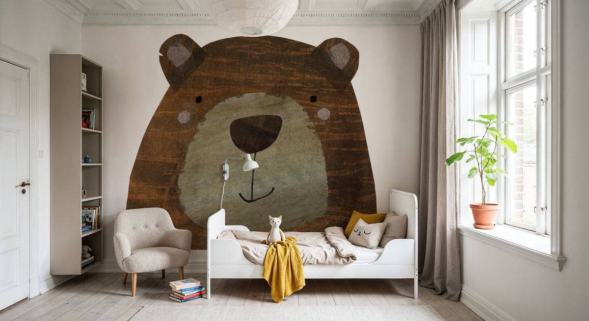 Hey There Honey Bear Mural Wallpaper - room preview 04