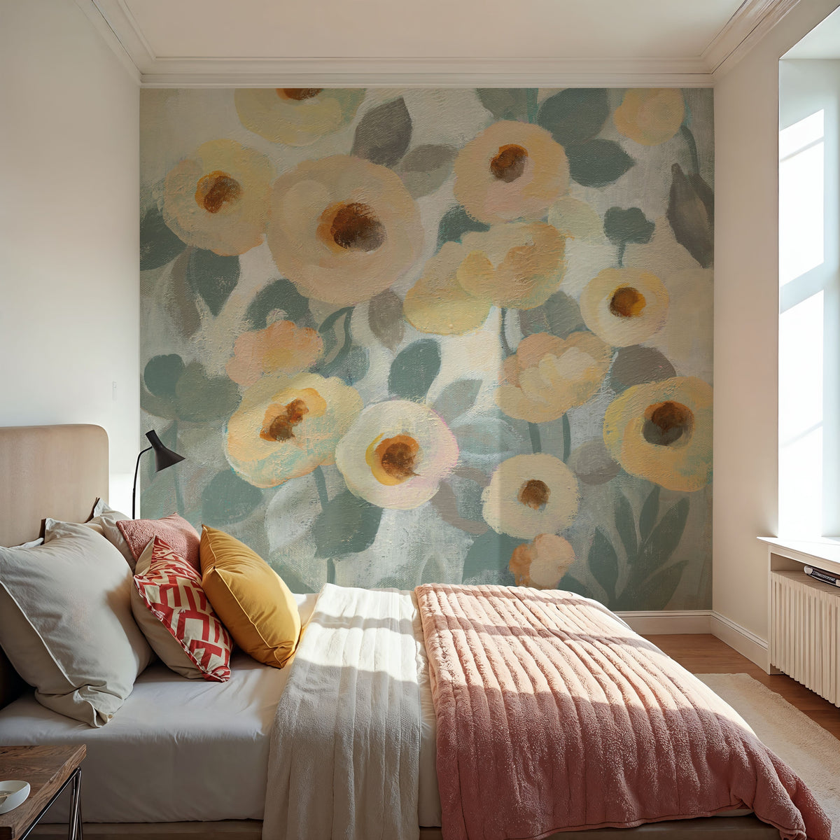 Breezy Flowers I Mural Wallpaper - room preview 04