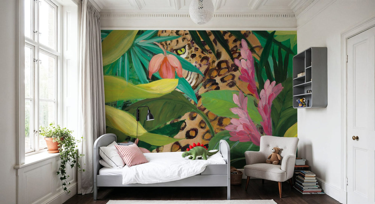 Hidden Behind the Leaves Mural Wallpaper - room preview 04