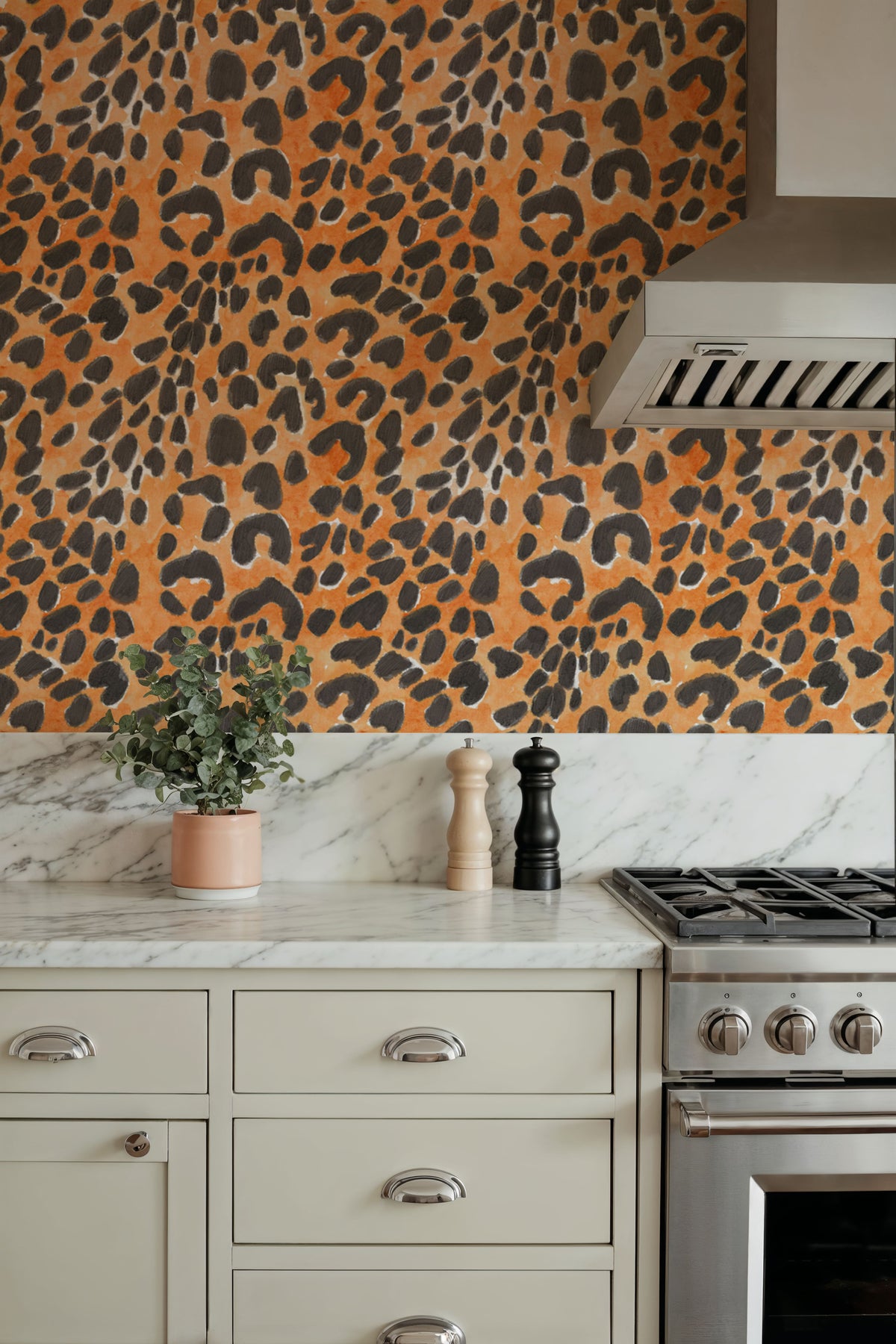 Summer Paws Orange Mural Wallpaper - room preview 04