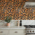 Summer Paws Orange Mural Wallpaper - room preview 04